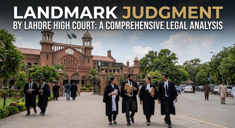 Landmark Judgment by Lahore High Court: A Comprehensive Legal Analysis