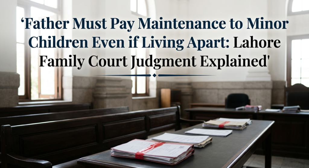 Maintenance Rights of Minor Children Under Family Courts Act, 1964 Explained